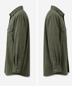 เสื้อเชิ้ตลำลองแขนยาวคอปกพับลงสำหรับผู้ชายชุดฤดูร้อน - Product Image 5