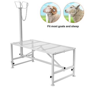 Soporte Metálico Ajustable en Altura para Cabras y Ovejas de 51x23 Pulgadas, Equipo para Ordeño y Esquilado de Ganado de 21 a 33 Pulgadas - Product Image 1