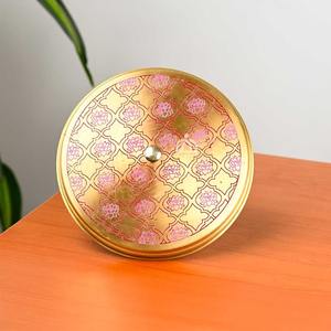 Boîte à épices ronde en laiton avec couvercle gravé floral et cuillère, multi-compartiments, pour cuisine domestique - Product Image 6