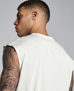 Débardeur Homme Blanc Col Rond Sans Manches 2026 – Vente en Gros, Écologique, Respirant, Tissé, Style Décontracté, Couleur Unie, 220g - Product Image 4