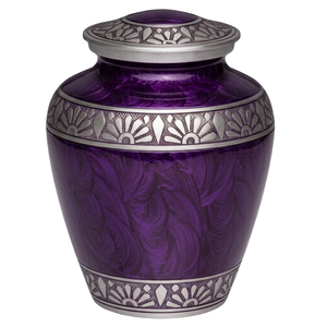 Urna Funeraria para Adultos con Diseño de Grabado Floral, Acabado en Mármol Amarillo y Plateado, Aleación Resistente, Capacidad de 200 Pulgadas Cúbicas - Product Image 4