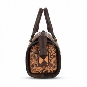 Nuevo Bolso de Viaje Deportivo Mini Speedy de Cuero Genuino con Logotipo Personalizado, Bolso de Mano de Lujo para Mujer, Diseño a Cuadros Tallado a Mano - Product Image 2