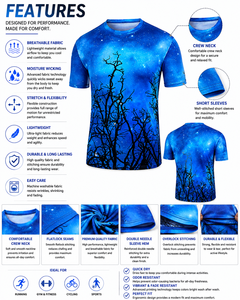 T-shirts pour hommes à manches courtes, col rond, avec logo personnalisé imprimé par sublimation, séchage rapide, respirant - Product Image 6
