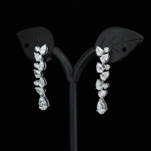 European American S925 Fashion Bridal Long Style Earrings Exquisite Shining Copper Inlaid Zircon Drop Earrings for Women - Product Image 3