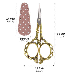 Tijeras de Bordado Finas y Afiladas, Recubiertas en Oro, de 4.5 Pulgadas, Tijeras Pequeñas para Coser con Estuche - Product Image 4