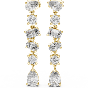 Pendientes de Moissanita con Múltiples Formas, Oro Amarillo de 18K, Certificación IGI, Joyería Nupcial de Lujo para Regalo de Aniversario - Product Image 3