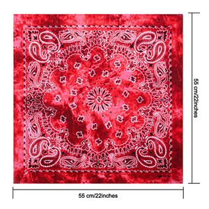 Pañuelo de algodón de 55 cm con efecto lavado ácido, diseño paisley personalizado, estampado digital a medida, de una sola cara, con dobladillo lateral, superventas - Product Image 1
