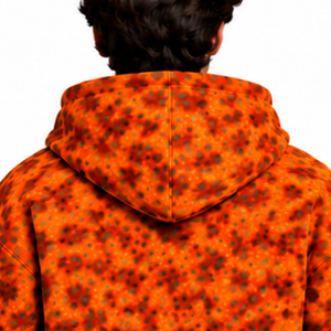 <b>Orange</b> Leopard Print <b>Hoodie</b> Oversized Pullover Streetwear Sweatshirt Heavyweight Fleece Drawstring Kangaroo Pocket Casual Top - Product Image 4