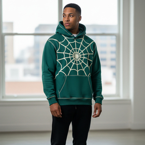 Custom Logo Spider Hoodie Web Pattern Rhinestone <b>Pullover</b> Lined Winter Streetwear Luxury Brand 555555 Fleece for <b>Men</b> Women - Product Image 5