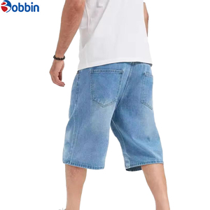 Pantalones Cortos de Mezclilla para Hombre, Estilo Baggy, Personalizados, para Verano, Estilo Urbano, con Parches Bordados y Desgastados - Product Image 5