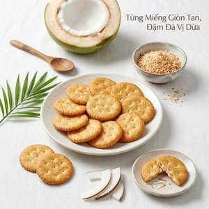 Irresistible Baked Coconut Crackers Crispy Sweet 160g Round Snack ODM Factory Direct |Sampling Service - Product Image 3