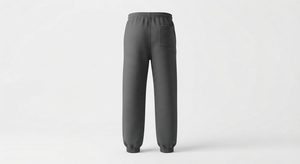 Pantalon de jogging décontracté pour homme en molleton de coton gris foncé à col ras du cou, coupe large, avec cordon de serrage et taille élastique, idéal pour l'hiver - Product Image 2