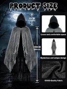 Capa de Pirata Larga con Capucha, Personalizada, 100% Poliéster, con Estampado Digital, Disfraz de Halloween para Hombre Adulto, Inspirado en Películas y TV - Product Image 2