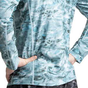 Camiseta Deportiva de Manga Larga para Hombre, Protección UV, Secado Rápido, Transpirable, Ecológica, de Poliéster/Nailon, con Estampado Acuático - Product Image 4