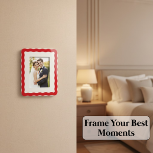 Red Decorative Photo <b>Frame</b> Wavy Border Picture <b>Frame</b> Elegant Home Decor Family Photo Display Tabletop <b>Wall</b> Hanging <b>Frame</b> - Product Image 6