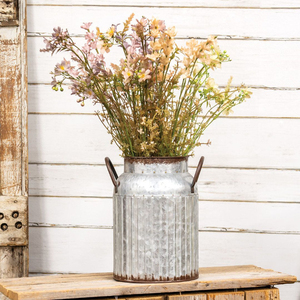 Jardinière en fer galvanisé blanc avec poignée pour décoration intérieure et extérieure, jardinières décoratives faites à la main - Product Image 3