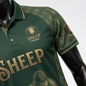 เสื้อโปโลขนแกะพรีเมียม พิมพ์ลายแบบซับลิเมชั่นตามสั่ง ดีไซน์หางยาว ผู้ผลิตแบบ OEM ODM - Product Image 3