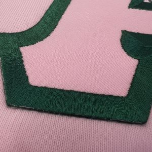 Pink Twill Letter Graphic Hooded Sweatshirt <b>Green</b> Outline Design Cotton Fleece Pullover Hoodie Long Sleeve Casual Fashion Women - Product Image 6