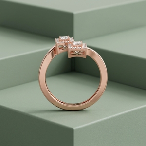 Anillo de compromiso y aniversario de oro macizo de 14K con diamante redondo brillante cultivado en laboratorio para mujer, regalo de moda - Product Image 1