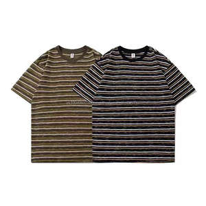 Custom logo <b>Mens</b> <b>Striped</b> Polyester Cotton Tshirt Round Collar Short Sleeve Loose <b>Men</b> Casual Outdoor Daily <b>T</b>-<b>shirts</b> - Product Image 3