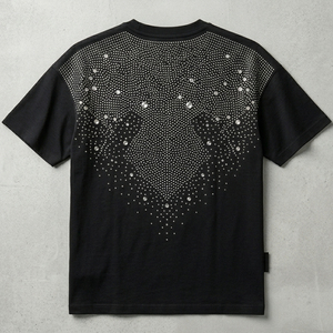 Custom Rhinestone T <b>Shirt</b> Oversized Crystal <b>Studded</b> Streetwear Heavyweight Cotton Tee Private Label Manufacturer SHH Industries - Product Image 2