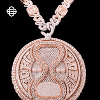 Pendentif Sablier de Luxe Plaqué Argent 925 pour Homme, Style Hip Hop, avec Diamant Moissanite, Symbole du Temps, Bijoux Streetwear pour Rappeur