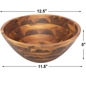 Bol en bois de style américain, artisanal, durable et respectueux de l'environnement, résistant au lave-vaisselle, idéal pour servir des collations et des fruits - Bols de qualité supérieure - Product Image 2