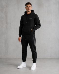 Conjunto Deportivo F2WIN para Hombre, Sudadera con Capucha Negra, Resistente al Viento, Forro Polar, Manga Larga, Estilo Casual, Pantalones Deportivos, Ropa de Verano - Product Image 3