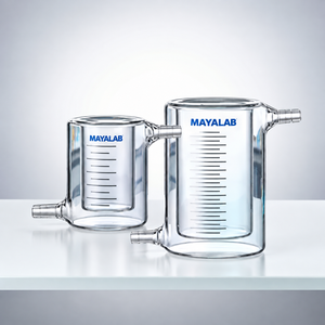 Vaso de laboratorio con revestimiento MAYALAB, de vidrio borosilicato doble con boquillas laterales, material de vidrio para laboratorio de química - Product Image 4