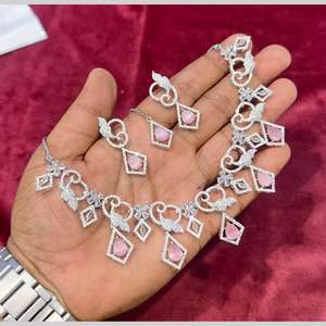 Conjunto de collar de diamantes americanos Chapado en plata 11151691LPI Joyería fina elegante - Product Image 1