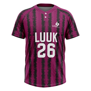 Camiseta de Béisbol Personalizada con Nombre, Número y Logotipo, 100% Poliéster, Anti-UV, Manga Corta, Transpirable, de Secado Rápido, para Softbol - Product Image 4