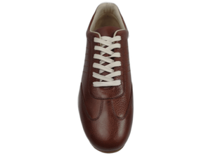 Chaussures de marche décontractées pour hommes en cuir véritable marron avec lacets, confortables, respirantes, semelle intermédiaire en EVA, semelle extérieure en caoutchouc, toutes saisons - Product Image 5