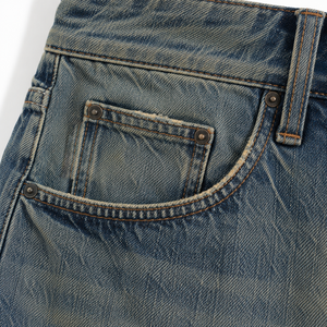 Pantalones Cortos Bermuda de Mezclilla Lavada para Hombre, Cintura Media, Cierre con Cordón, Estilo Casual, Tela de Poliéster/Algodón Transpirable - Product Image 6