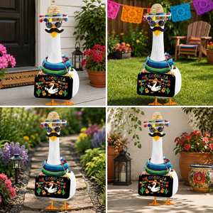 Disfraz de Ganso Mexicano para Fiesta, Serape Arcoíris, Bandana, Sombrero, Decoración para Patio y Jardín - Product Image 2