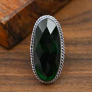 Bague en diopside chromée, argent sterling 925, faite à la main, magnifique bague de guérison, bijoux naturels, cadeau du Nouvel An - Product Image 1