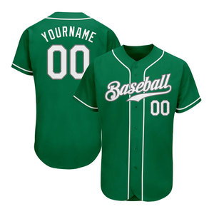 Custom Green White-gray Day <b>Baseball</b> Jersey Polyester/cotton Quick Dry Breathable Custom Team Name High Sports - Product Image 4
