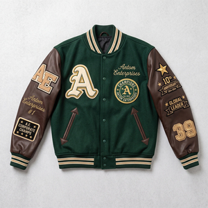 Plus Size Men's Winter <b>Quilted</b> Varsity <b>Jacket</b> Custom Logo Plain Letter <b>Pattern</b> Breathable Cotton Sleeves-Wholesale for Kids - Product Image 2