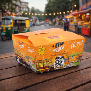 Caja de Empaque para Comida Rápida con Logotipo Personalizado Impreso |   Caja de Papel Desechable para Hamburguesas, Papas Fritas y Patatas Fritas para Llevar, Embalaje Ecológico de Bagazo - Product Image 4