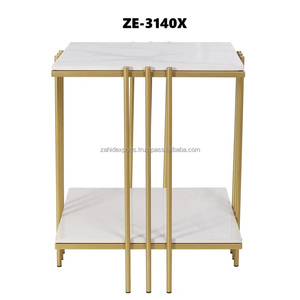 Mesa de Centro Redonda Moderna de Lujo Hecha a Mano con Marco de Metal con Acabado Dorado, Venta al por Mayor de Zahid Export India - Product Image 2