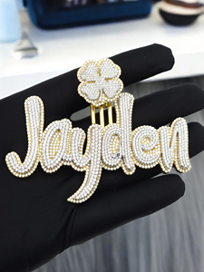Colgante Personalizado con Nombre Jayden, Chapado en Oro, Estilo Hip Hop, con Diamantes Moissanite, Cadena con Letras, Joyería - Product Image 1