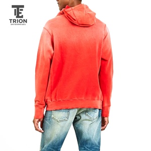 Hoodies en molleton coupe classique personnalisés pour homme, effet délavé soleil, style streetwear hiver, effet vieilli vintage - Product Image 5