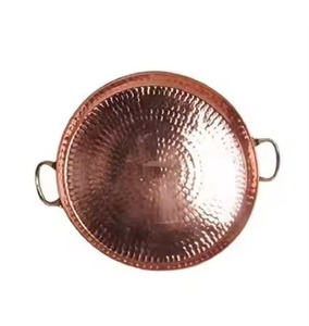 Bandeja de Cobre Estilo Rústico Hecha a Mano, Bandeja Metálica para Servir Comida, Plato para Mesa de Comedor, Cocina, Restaurante, Hotel, Venta al por Mayor - Product Image 4