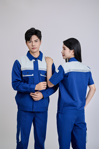 Conjunto de Ropa de Trabajo de Alta Visibilidad de Manga Corta Azul Grisáceo para Hombre FMF, Transpirable, Duradero y Cómodo, Tela TC - Product Image 4