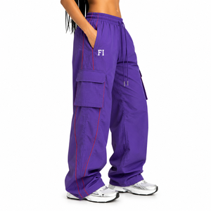 Pantalon Homme Léger à Taille Élastique Décontracté avec Rayures Contrastées et Poches Cargo, Coupe Droite, Taille Mi-Haute, Style Urbain - Product Image 3