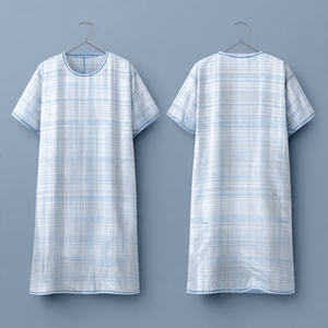 Batas de Paciente de Algodón Tejido Estampado Unisex al por Mayor, Transpirables y Cómodas para Uso Hospitalario con Color y Logotipo Personalizados - Product Image 2