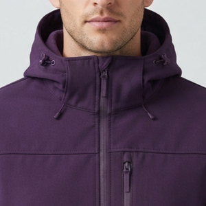 Veste de Travail et de Voyage à Capuche pour Homme, Coupe-Vent Décontractée à Fermeture Éclair, Coupe Standard, Extérieur en Polyester, Idéale pour l'Automne - Product Image 5