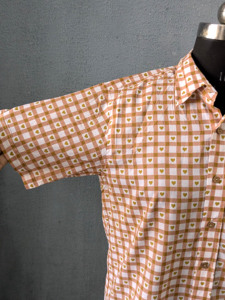 Men's Slim Fit Short Sleeve <b>Plaid</b> Cotton Casual <b>Shirt</b> Turn-down Collar Handblock Printed Single Button Closure Breathable Summer - Product Image 6