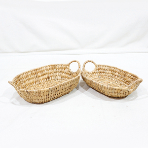 Offre Spéciale : Panier à Pain Ovale en Jacinthe d'Eau Fait Main, Durable et Écologique, Ensemble de Plateaux de Cuisine Empilables - Product Image 4
