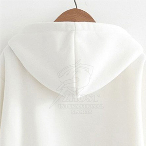 เสื้อฮู้ดดี้โอเวอร์ไซส์ผ้าฝ้ายปักลายหน้าแมวสีขาวสำหรับผู้หญิง พร้อมดีเทลแขนเสื้อรูปอุ้งเท้า สไตล์ลำลองแนวสตรีทแวร์ - Product Image 3