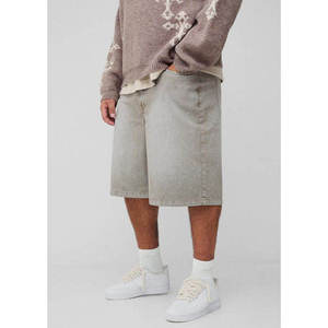 Shorts Bermuda en Coton Gris Clair pour Homme, Taille Mi-Haute, Style Décontracté avec Poches, Taille Élastique, Tissu Tissé - Product Image 6